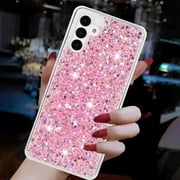 Allytechgroup Glitter Bling Phone Case for Samsung Galaxy A15 5G, Slim Fit Shockproof Anti-Scratch Perfect Phone Case for Girls and Women, Pink